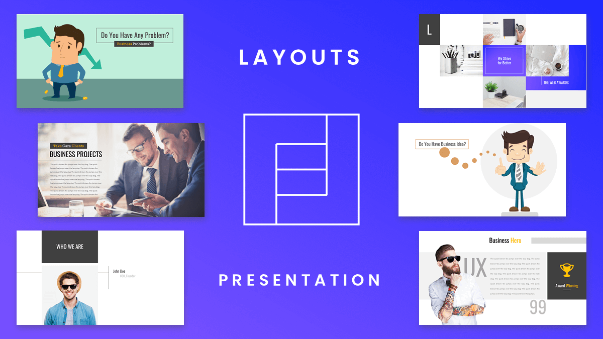 Layout presentation template title
