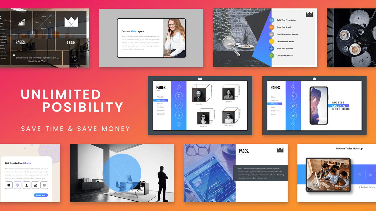 Page presentation template master